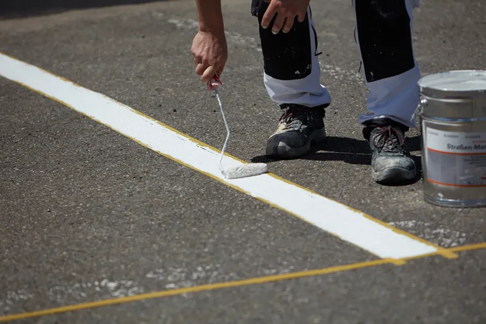 Traçage au sol près de Montpellier